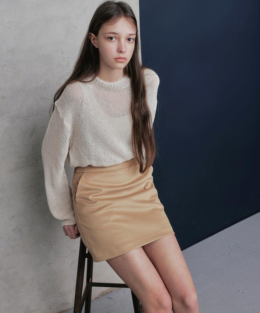 Rang 5 [Dia] Suede Mini Skirt_Beige