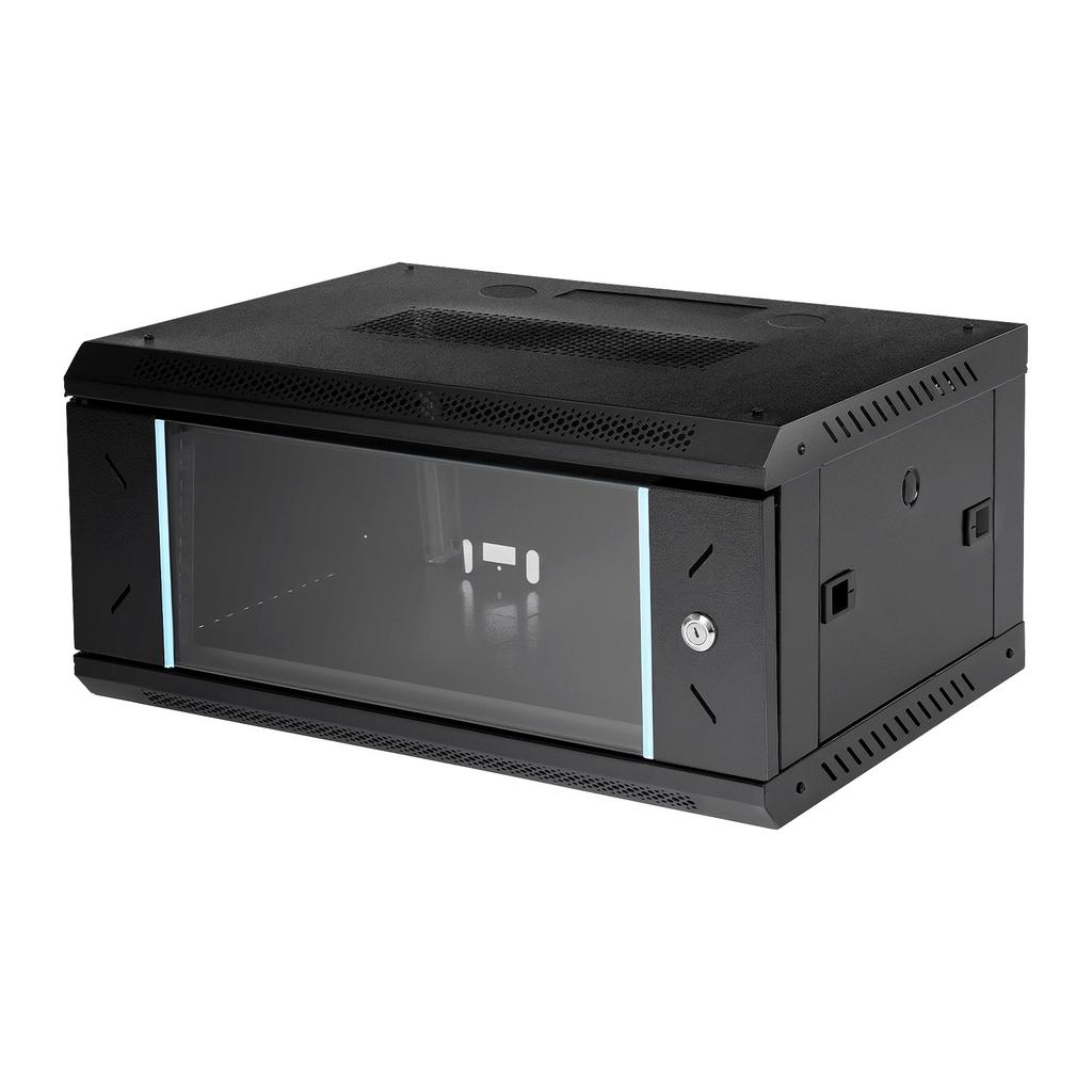 4U Wall Mount Server Cabinet, Network Server Data Cabinet Rack Wall Mount Network Rack Enclosure with Locking Glass Door