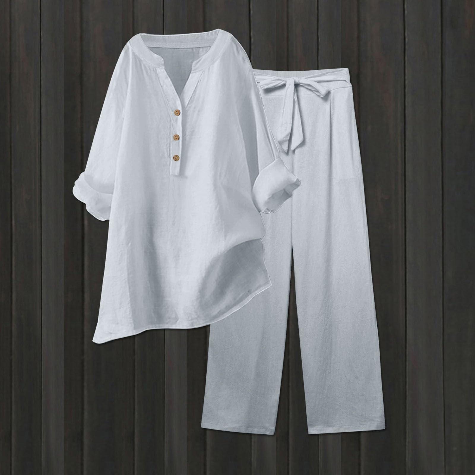 

Женская модная свободная однотонная рубашка с V-образным вырезом и длинными рукавами, топ с завязками и карманами, прямые брюки XXL