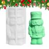 Christmas Candle Molds Reusable Holiday Nutcracker Christmas Molds Silicone Candle Resin Casting For Wax Plaster Epoxy Soap Clay