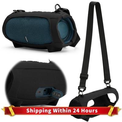 Bluetooth-Compatible Speaker Case with Strap Silicone Travel Case Anti-Fall for JBL Charge 5 Wireless Speaker