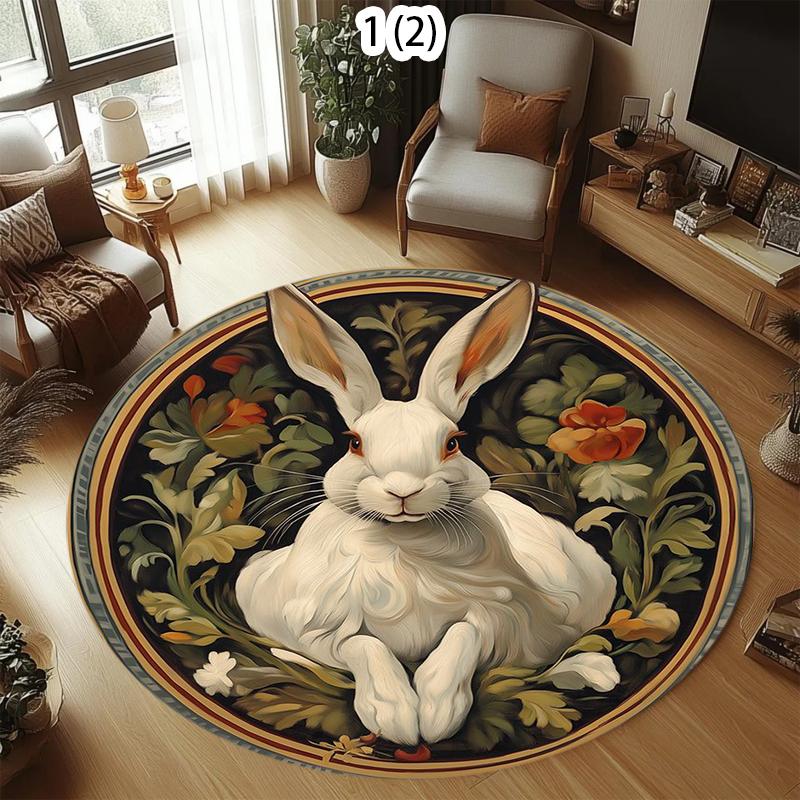 Sun Round Rug Spiritual Floor Carpet Moon Non Slip Circle Rugs Mystic Anti Slip Mat Solid Area Rugs Beige Rug For Living Room