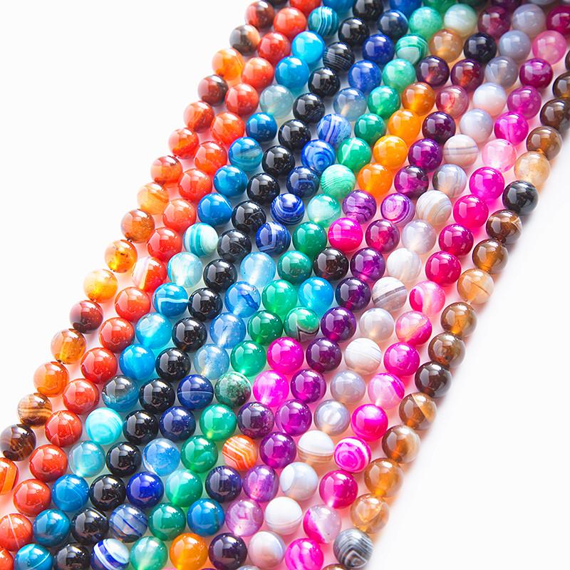 Agate Round Loose Beads for DIY Bracelet Accessories