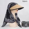 Korean Style Headscarf Hat Outdoor Camping Style Sun Protection Hat Y2K Hip-Hop Scarf Hat Wide Brim Uv Protection Baseball Cap
