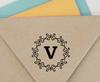 Printtoo Alphabet V Monogram Octagon Celtic Swirl Frame Self Inking Rubber Stamp Office