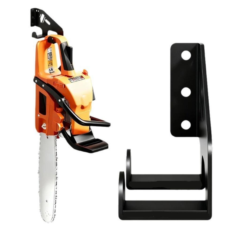 Heavy Duty Wall Mounted Chainsaw Holder with Anti Slip Pads for Garage Storage Shed Organization and Safe Tool Handling