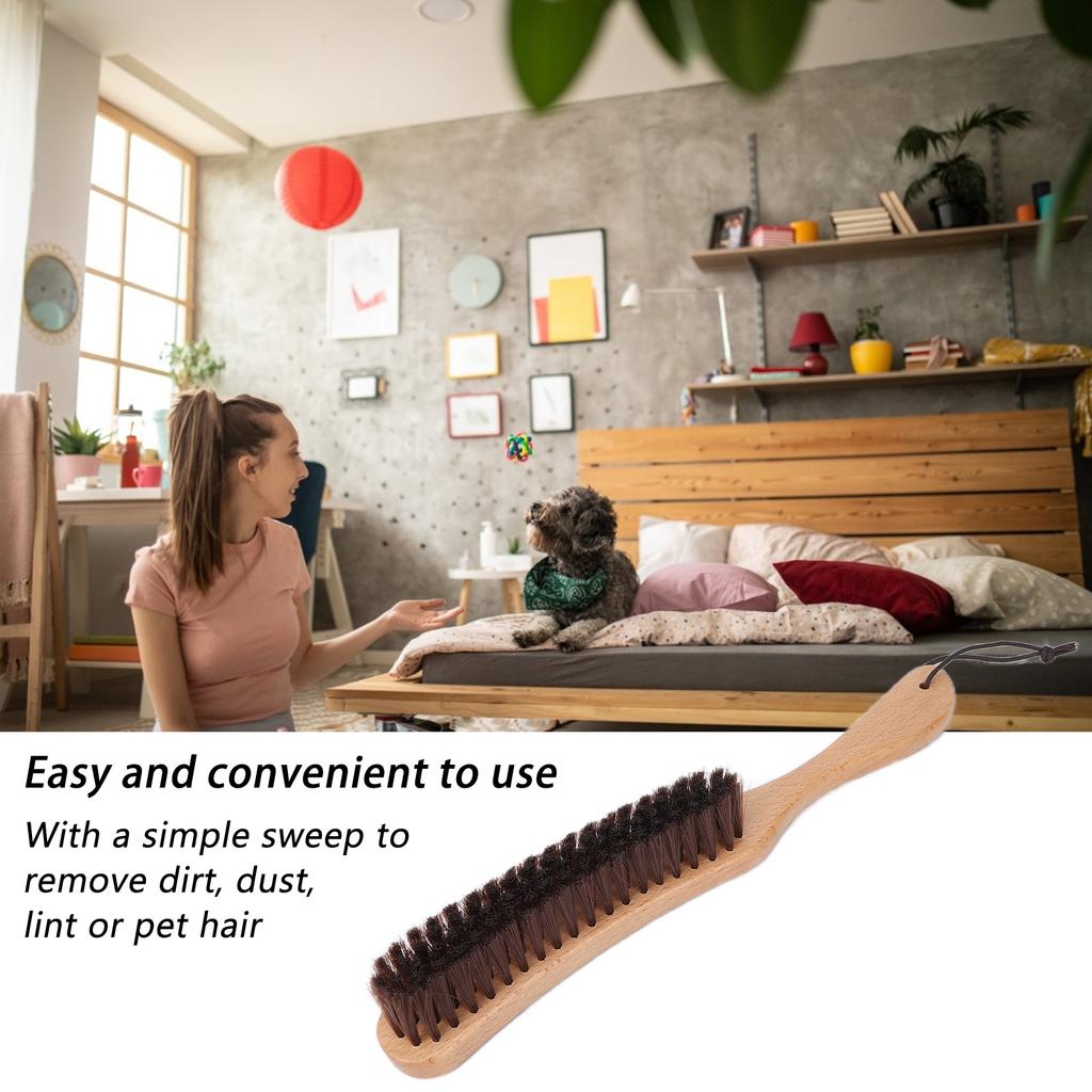 Clothes Brush Antistatic Sweater Lint Hair Removal Wooden Handle Garment Brush Comb