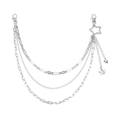 Stylish Alloy Multi Tiered Star Pants Chain Secure Fastening For Daily Use And Festive Occasions