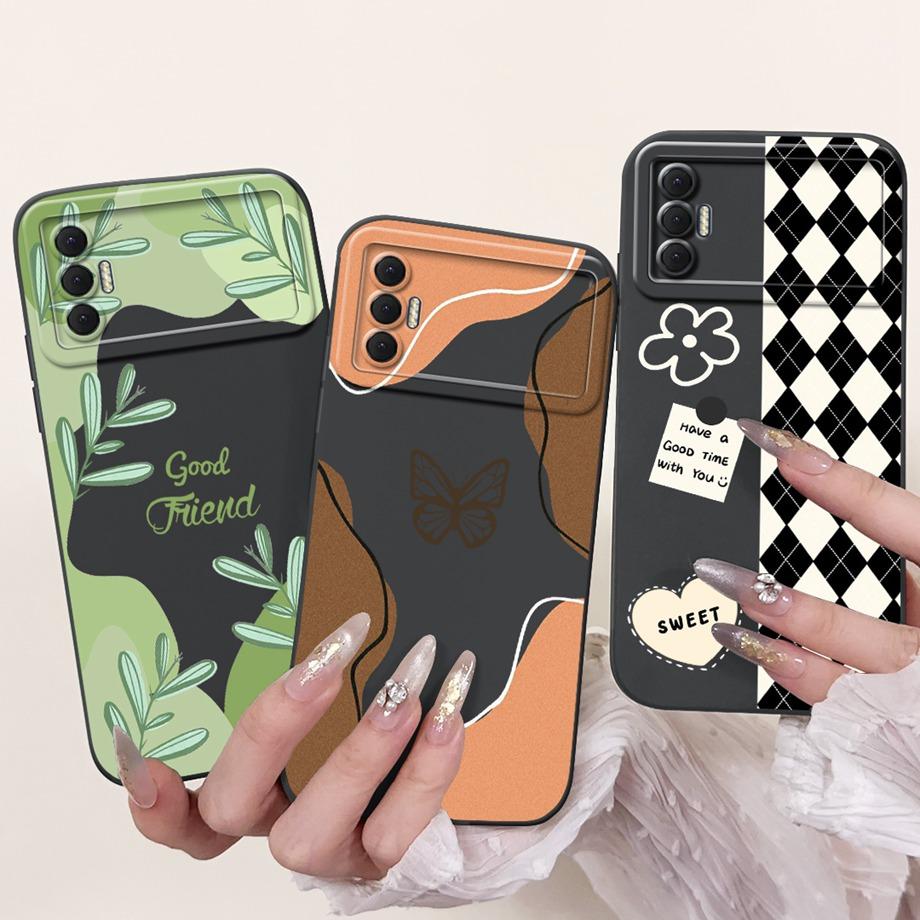 For Tecno Spark 8P KG7H KG7 KG7n Case Liquid Silicone Soft TPU Back Cover For Spark8P 8 P Phone Funda Gothic Black Night Bumper
