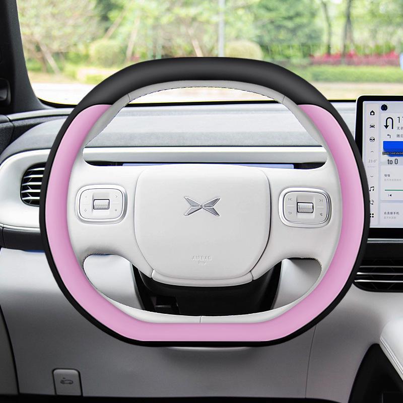Hand-sewn Nappa leather steering wheel covers for 24 XPeng G6 models: X9, P7, P5, M03, G9, and G3.