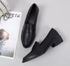 Fashion Women's Shoes Spring and Autumn 2024 New Black Pointed British Style Small Leather Shoes Loafers Single Shoes Vulcanized