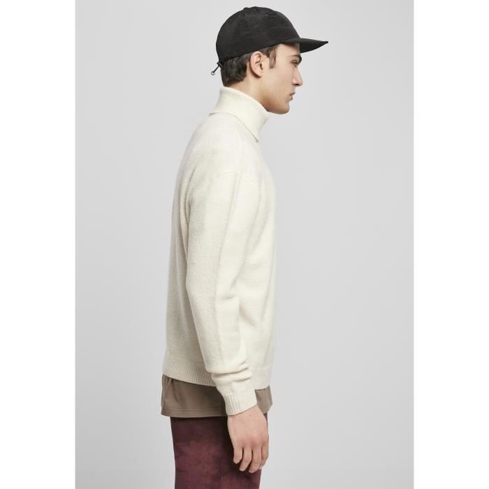 Pull grandes tailles Urban Classics oversized roll neck - blanc