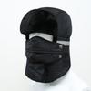 Unisex Winter Ear-Flapped Winter Hat with Reflective Strips Electric Bike Riding Fleece Lined Windproof Cold-Resistant Thickened Warm Earflap Hat