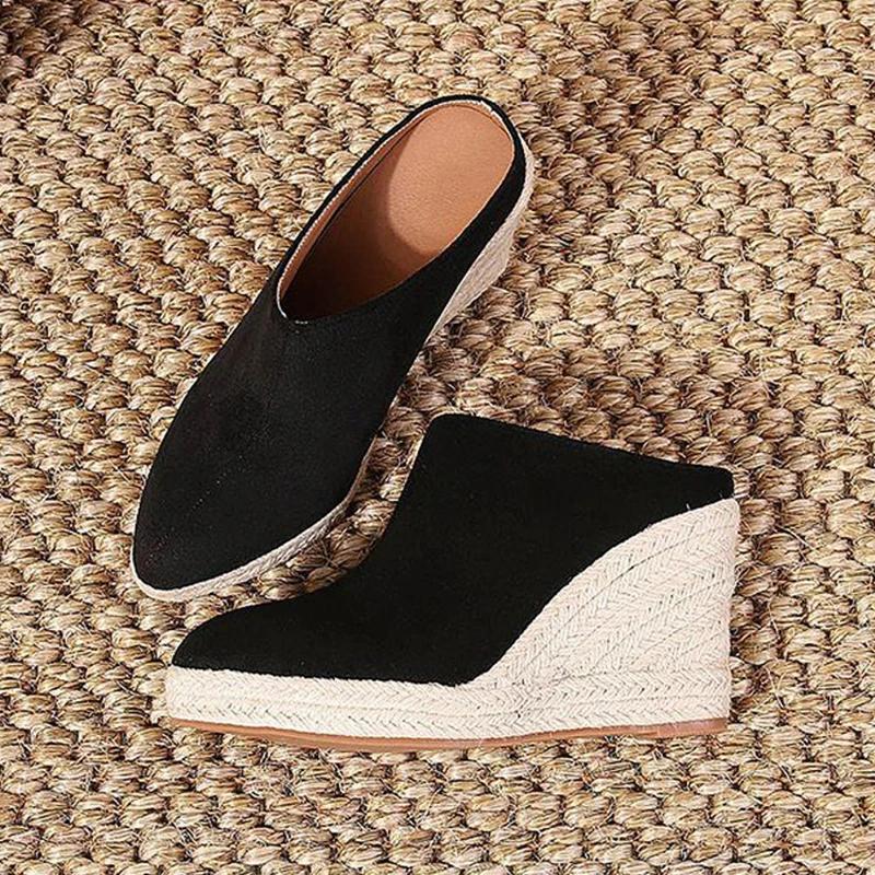 Fashion Spring Summer Fashion High Heels Women Party Shoes Brand Modern Elegant Ladies Wedges 9cm Women Pumps Black D293
