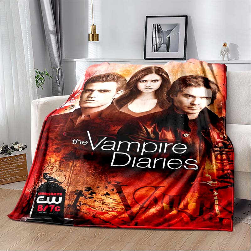 The Vampire Diaries Elena Poster Print Soft Flannel Throw Blanket Warm Sofa Couch Bed Home Decor Cover For Vampire Diaries Fans