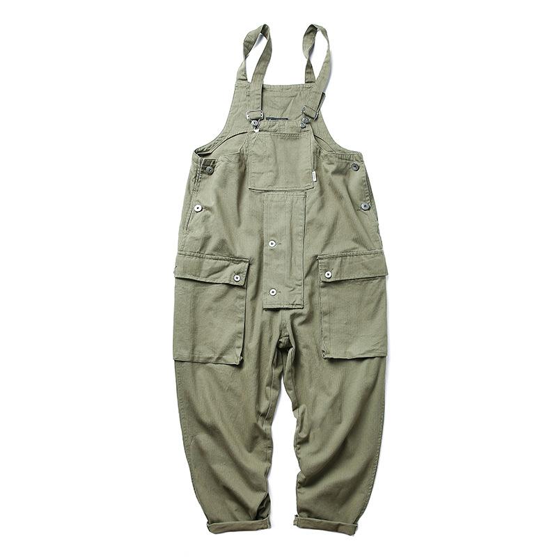 Men'S Casual One-Piece Overalls, Men'S Workwear Pants, Trendy Brand Workers' Work Clothes, Loose Suspender Pants