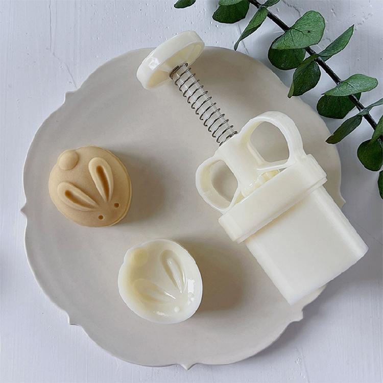 Rabbit Shape Stamps Moon Cake Moulds for Mid-Autumn Festival DIY Baking Mooncake