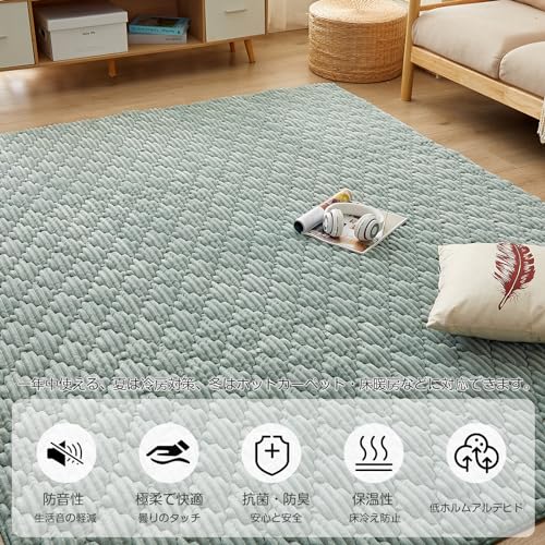 CHOSHOME Carpet Rug, Extra Thick 25mm, Fits 1.5 Tatami Mats, Thick Rug, All-Season, Non-Slip, Soundproof, Soft To the Touch, Nordic Style, Warm, Washa
