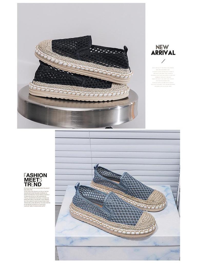 Women's 2025 Summer Mesh Slip-On Fisherman Shoes - Lightweight and Breathable Casuals with Traditional Beijing Style.
