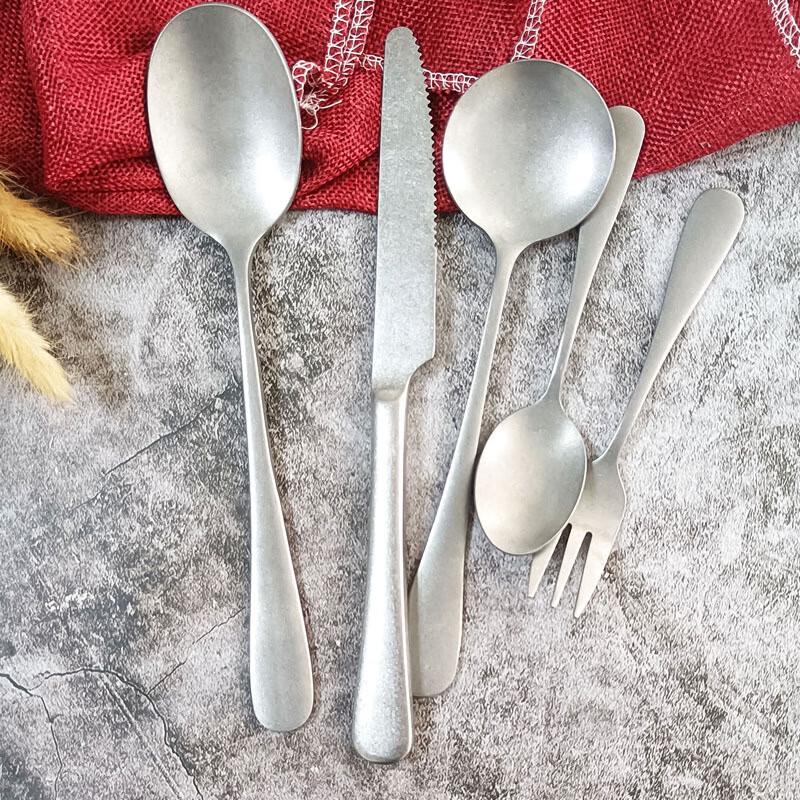 Zuozhixun Retro Frosted 304 Stainless Steel Dinner Forks (Set of 2)