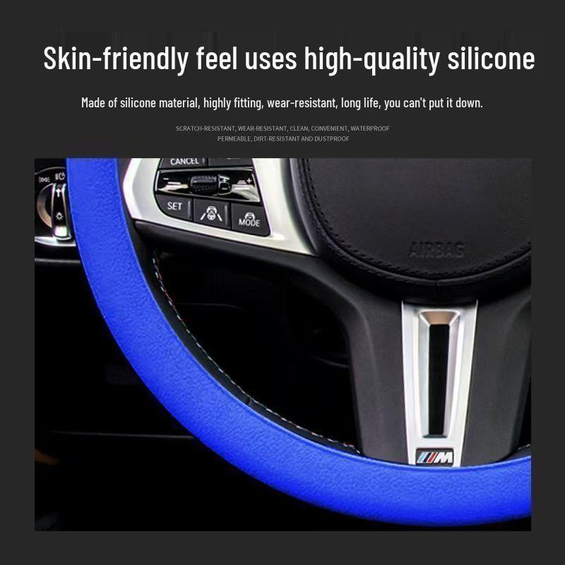 Universal All-Season Silicone Car Steering Wheel Cover: Anti-Sweat & Anti-Slip Grip Essential