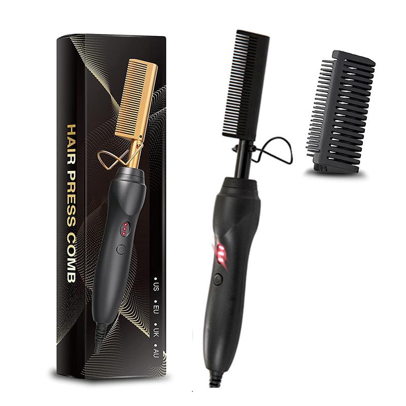 Electric Hot Comb Dual Voltage Copper Heater Hair Curler Copper Comb Straightening And Curling Hair Care