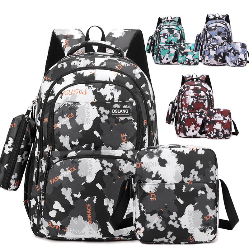 Set Oxford 3piece Backpack Big Capacity Breathable Laptop Compartment For Teens
