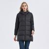 Down jacket women's winter medium and long white duck down hooded jacket, new fashionable loose women's clothing