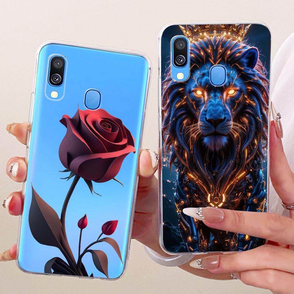 For Samsung A40 Case Transparent Cute Cat Fashion Butterfly Funny Painted Phone Casing For Samsung Galaxy A40 SM-A405F Cover