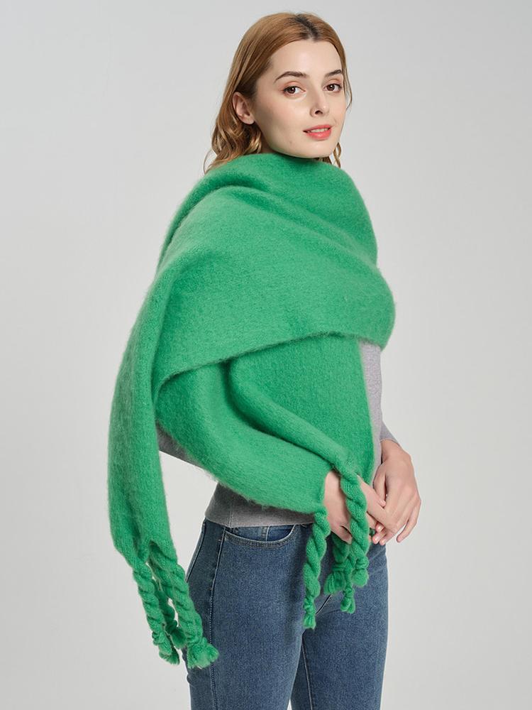 Fashion Solid  Women Scarf Winter Hijabs Tassel Imitation Cashmere Scarve Wrap Shawl Pashmina Foulard Femme Bufanda Echarpe