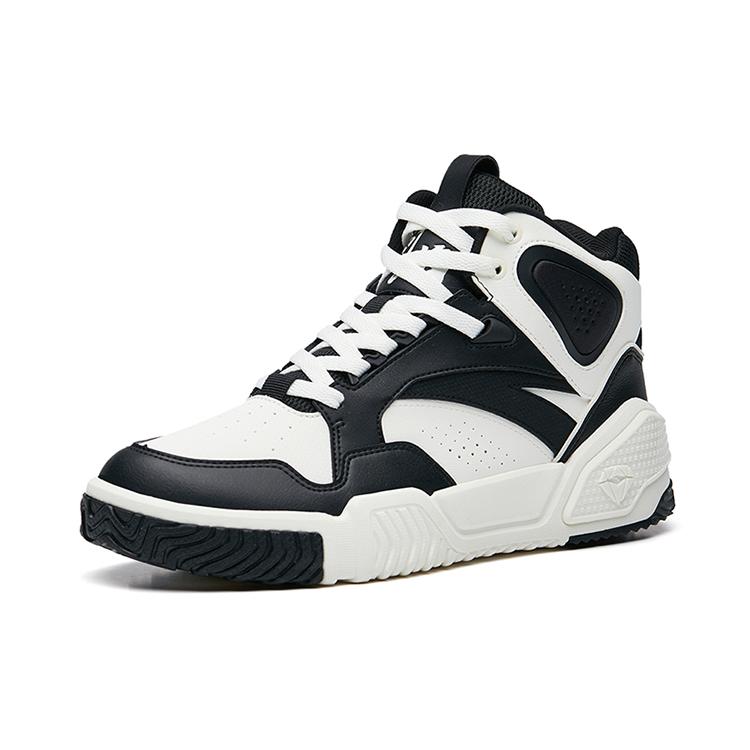 Anta Flame High Top Skateboard Shoes Men's Black White 112238090R-2