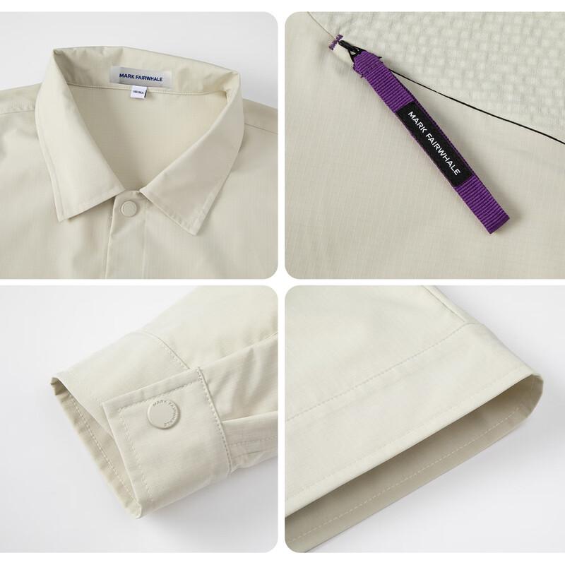 Mark Fairwhale Men's Casual Loose Fit Long Sleeve Lapel Shirt