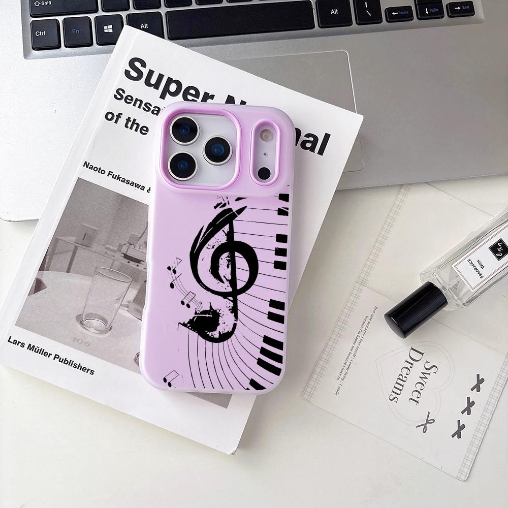 INS Trendy Musical Notes Phone Case For iPhone 17 16 15 14 13 12 11 Pro Max Plus Mini Case Clear Jelly Shockproof Soft Cover