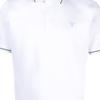PRADA Polo Shirts Men's White Polo Collar Moderate Straight Fit UJN765-1ZMI-F0009-S-212