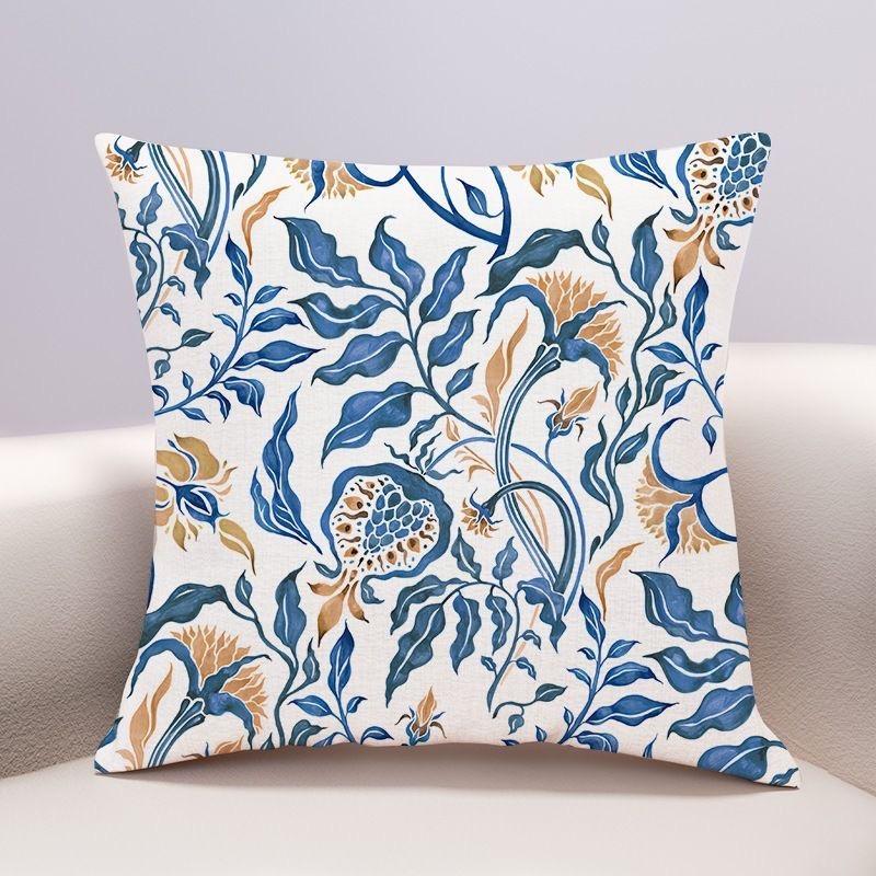 Plant Flower Pillow Cover Sofa Living Room Cushion Cover Office Waist Pillow Bedside Square Pillowcase Removable And Washable