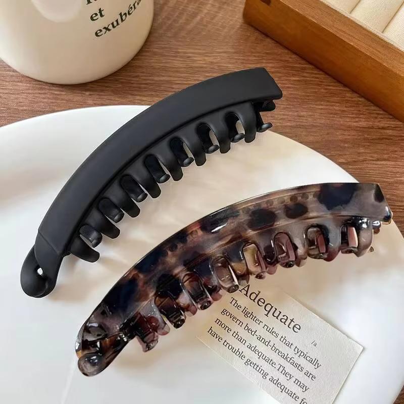 3-piece Set of Large Anti-slip Banana Clips with Back Comb for Women's Ponytail and Updo Clips, Versatile Hair Clips