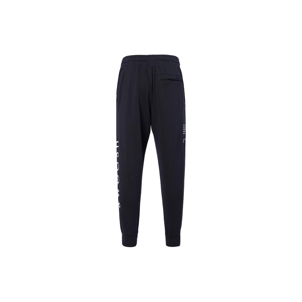 Nike Sportswear Swoosh Logo Print Slim Fit Joggers Men Bottoms Black CU3932-010