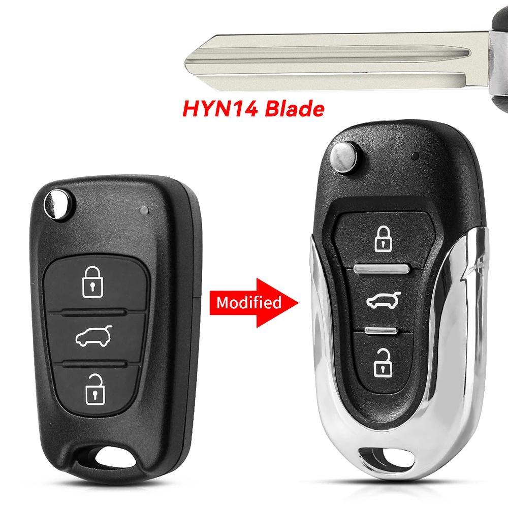 KEYYOU Modified Remote Key Shell For Hyundai I20 I30 IX35 I35 Accent Kia Picanto Sportage K5 3NT Flip Folding Remote Key Case