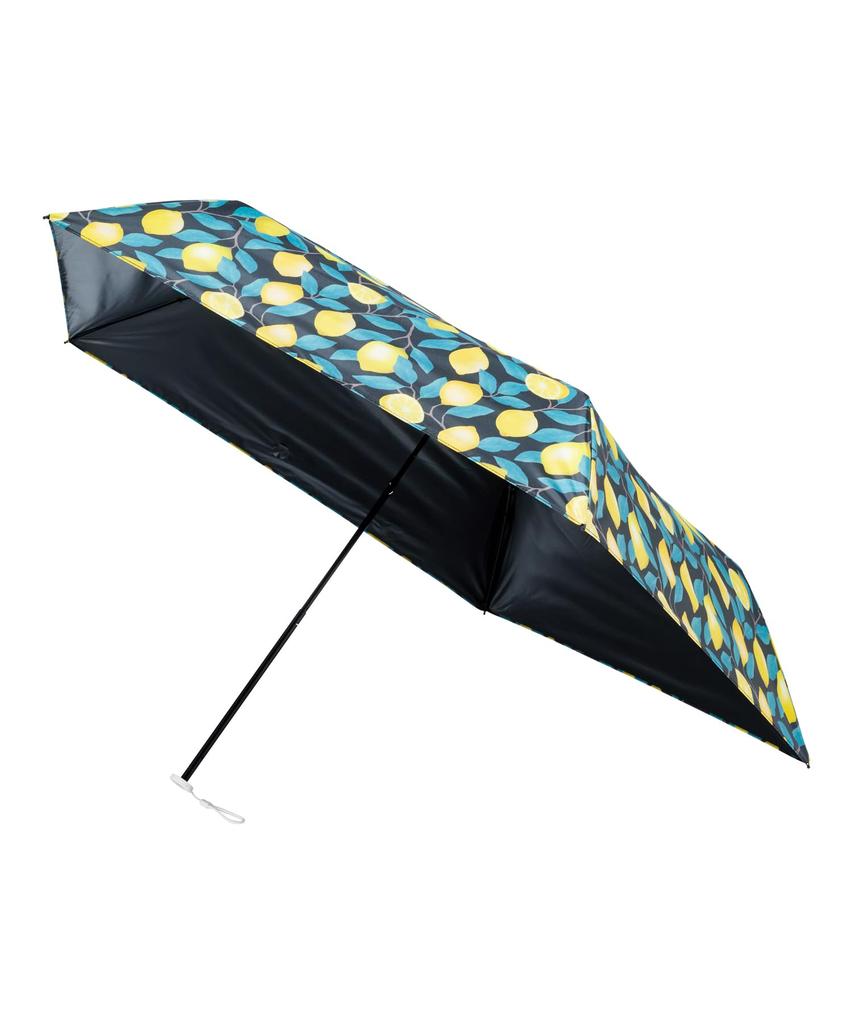 Estaa Sun and Rain Heat Sun UV Black (Esta) Women's Parasol, Umbrella, Foldable, Lemon, Shielding, Protection, Cut, 50cm, 31-230-30323