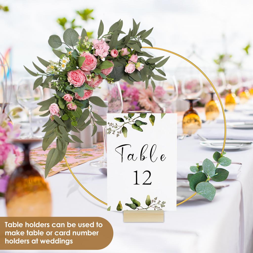 Metal Floral Hoop Garland Table Decoration Wreath for Wedding Centerpieces Wood Card Holders Flower Garland Home Party Prop