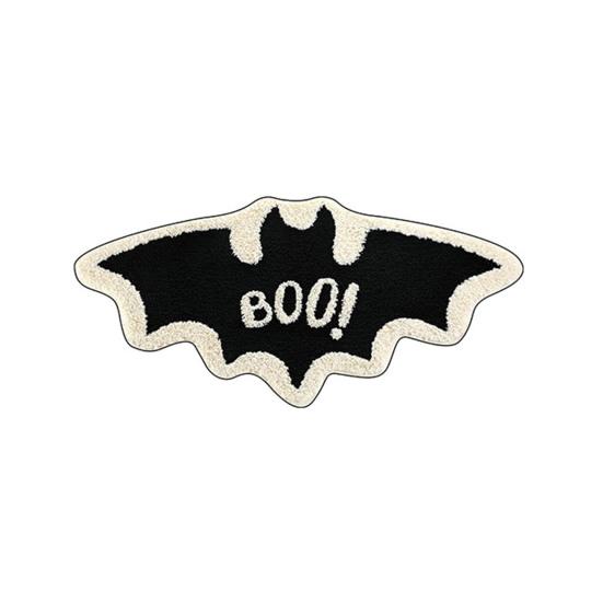 Halloween Welcome Doormat Half Circle Spider-Web Bat Skull Pumpkin Shape Floor Mat Non-Slip Entrance Mat for Front Door Porch Home Decoration