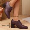 Plus Size Shoes for Women 36-43 Autumn Fashion Women Lace Up Square Toe High Heel Pumps Platform Non-slip Shoes