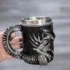 Creative V8 Engine Mug, Resin Stainless Steel Ornament, Car Lover Gift, Office Desk Decor, Unique Beer Cup