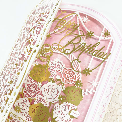 Sanrio Birthday Card Laser Cut Rose Greeting Card Can be shipped overseas BD102-2831549