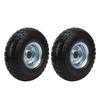 2pcs 10 Inch Solid Rubber Tire Wheels with 2.2 Inch Offset Hub 5/8 Inch Bearings Puncture Proof 4.10/3.50-4 Tire for Hand Truck Wheelbarrow Dolly