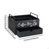 Coffee Organizer for Countertop, Wooden Holder and Accessories