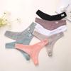 3PCS/Set Cotton Thong G-string T-back Panty Women's Underwear Sexy Panty Female Low Waist Underpants Thongs Solid Color Lingerie