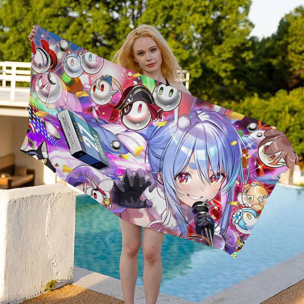 Game H-Hololive Usada P-pekora Microfiber Printed Beach Towel Mountain Climbing Yoga Beach Swimming Running Absorbent Soft Towel