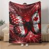 1 Stück Kanada-Tag Schmetterling Flanell Decke Weich Warm Überwurf für Schlafzimmer Wohnzimmer Bett Reise Camping Picknick Geschenk. M07220195