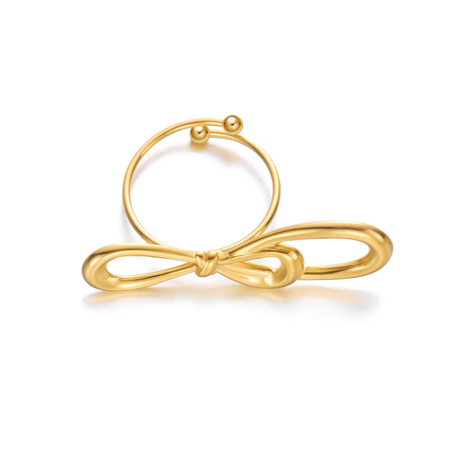 

316L Stainless Steel Rings for Women Gold Color Bowknot Heart Sun Flower Luxury Classic Rings Femme Aesthetic Jewelry Party Gift